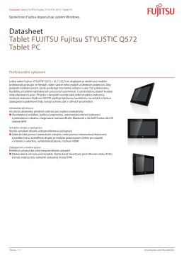 Datasheet Tablet FUJITSU Fujitsu STYLISTIC Q572 Tablet PC