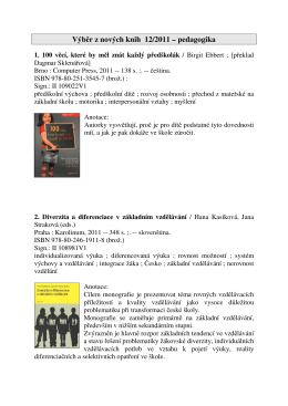 Výběr z nových knih 12/2011 – pedagogika