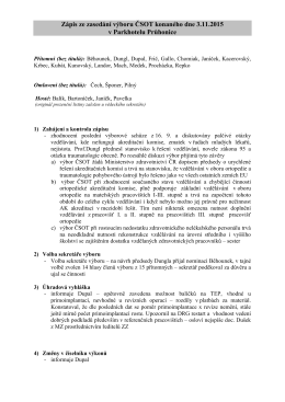 Zápis ze zasedání výboru ČSOT konaného dne 3.11.2015 v