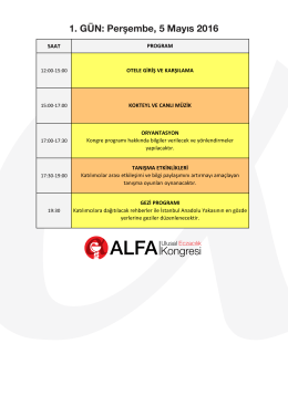 Kongre Programı - ALFA Ulusal Eczacılık Kongresi