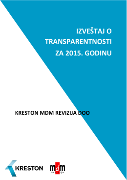 izveštaj o transparentnosti za 2015. godinu