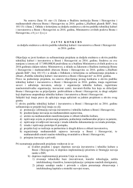 Na osnovu člana 10. stav (1) Zakona o Budžetu institucija Bosne i