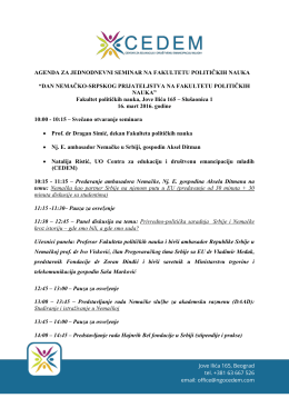 agenda za jednodnevni seminar na fakultetu političkih nauka “dan