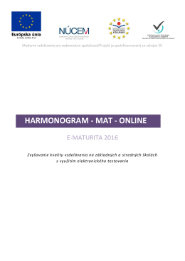 E-Maturita 2016 – Harmonogram MAT – online