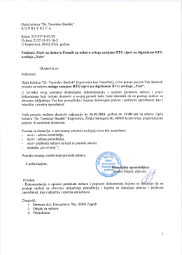 Poziv na dostavu ponude - Opća bolnica Dr. Tomislav Bardek