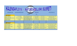 kalendar natjecateljskih susreta 2016
