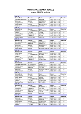 Raspored natjecanja - II ŽNL