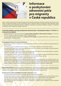Informace pro imigranty