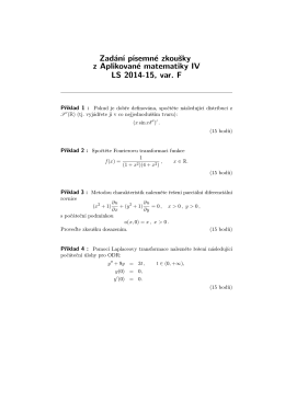 Zadání písemné zkoušky z Aplikované matematiky IV LS 2014