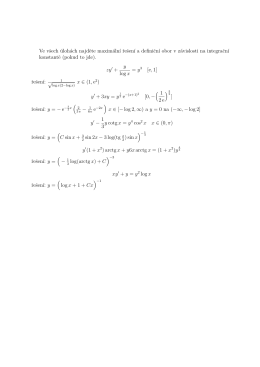 Ve všech úlohách najdete maximálnı rešenı a definicnı obor v