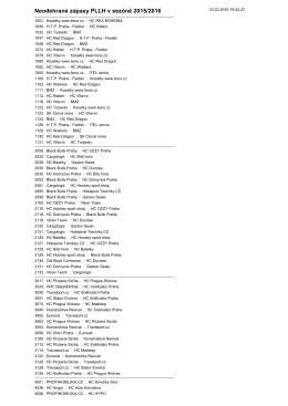 Neodehrané zápasy PLLH v sezóně 2015/2016