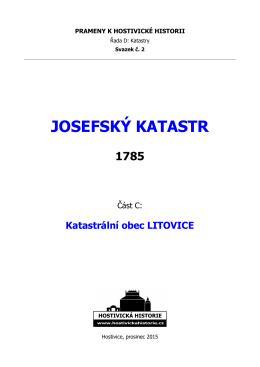 Josefský katastr – část C: Katastrální obec Litovice