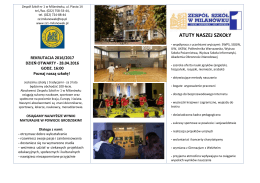 informacja dla kandydatów - Zespół Szkół nr 1 w Milanówku
