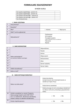 Wypełnij formularz zgłoszeniowy PDF