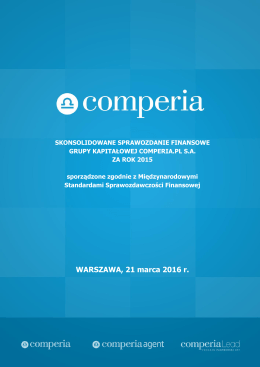 Skonsolidowane sprawozdanie Comperia 2015