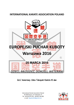 EUROPEJSKI PUCHAR KUBOTY Warszawa 2016 - karate
