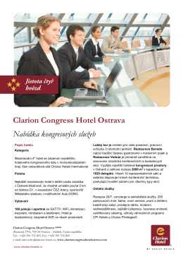 Clarion Congress Hotel Ostrava Nabídka