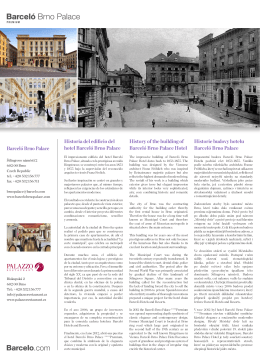 Historia del edificio del hotel Barceló Brno Palace