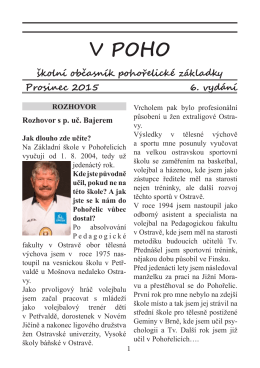 Školní časopis V POHO 6 - Základní škola Pohořelice