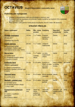 Podmínky a přehled jednotlivých vystoupení (dokument