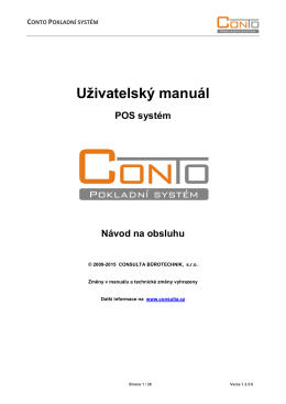 Uživatelský návod k pokladnímu softwaru CONTO