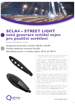 SCLA4 – STREET LIGHT nová generace svítidel nejen