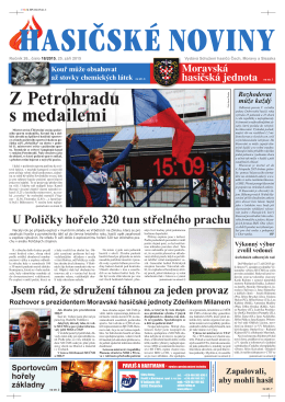 Hasičské noviny č. 18, 25. září 2015