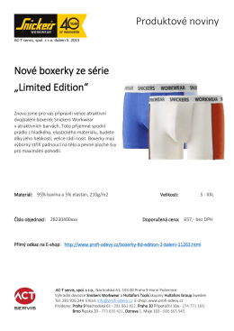Produktové noviny Nové boxerky ze série „Limited Edition“