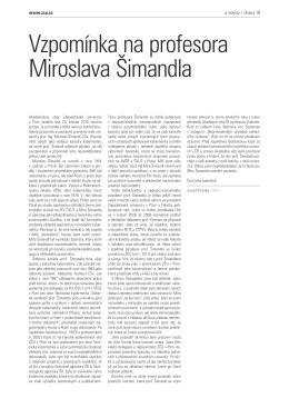 Vzpomínka na profesora Miroslava Šimandla