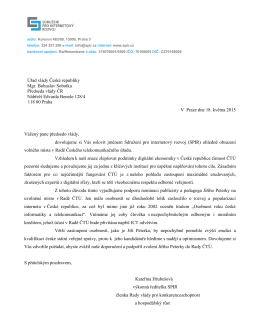 Otevřený dopis SPIR předsedovi vlády na podporu Jiřího Peterky do