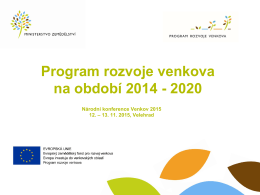 Program rozvoje venkova na období 2014 - 2020