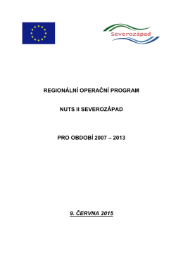 regionální operační program nuts ii severozápad pro období 2007