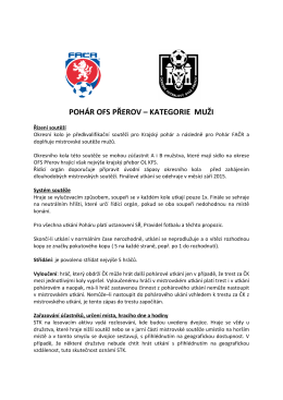 Propozice Pohár FAČR 2015/2016