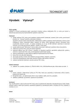 TECHNICKÝ LIST Výrobek: Viplanyl®
