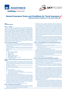 General Insurance Terms and Conditions for Travel