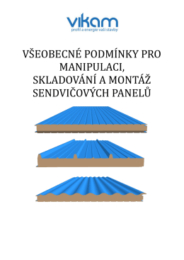 všeobecné podmínky pro manipulaci, skladování a montáž