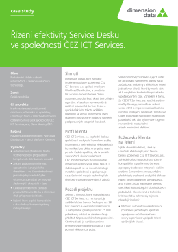 Řízení efektivity Service Desku ve společnosti ČEZ ICT Services
