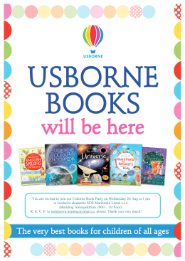 You are invited to join our Usborne Book Party on Wednesday 26