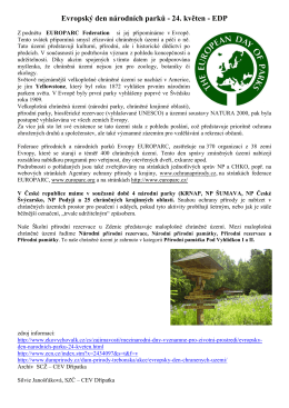 Evropský den národních parků - 24. květen - EDP