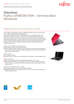 Datasheet Fujitsu LIFEBOOK S904 – červená edice Notebook