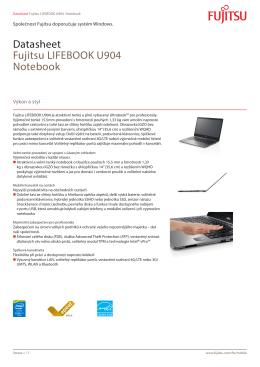 Datasheet Fujitsu LIFEBOOK U904 Notebook - Fujitsu