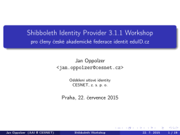 Shibboleth Identity Provider 3.1.1 Workshop - pro cleny