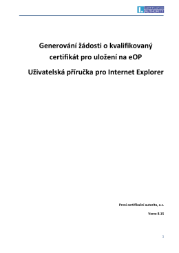 Uživatelská příručka pro prohlížeč Internet Explorer