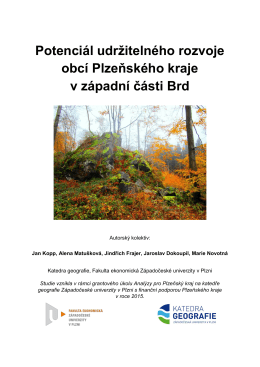 Brdy - 1 Potenciál udržitelného rozvoje obcí Plzeňského kraje v