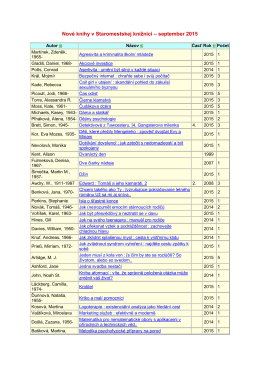 Nové knihy v Staromestskej knižnici – september 2015