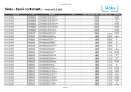 Sinks - Ceník sortimentu - Platný od 1.3.2015