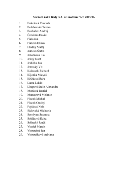 Seznam žáků třídy 3.A ve školním roce 2015/16 1. Bakešová