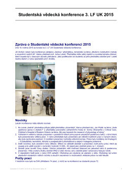Studentská vědecká konference 3. LF UK 2015