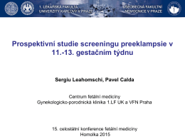 Prospektivní studie screeningu preeklampsie v 11.