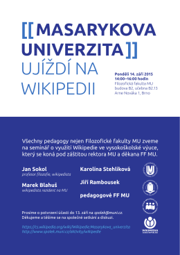Masarykova univerzita ujíždí na Wikipedii